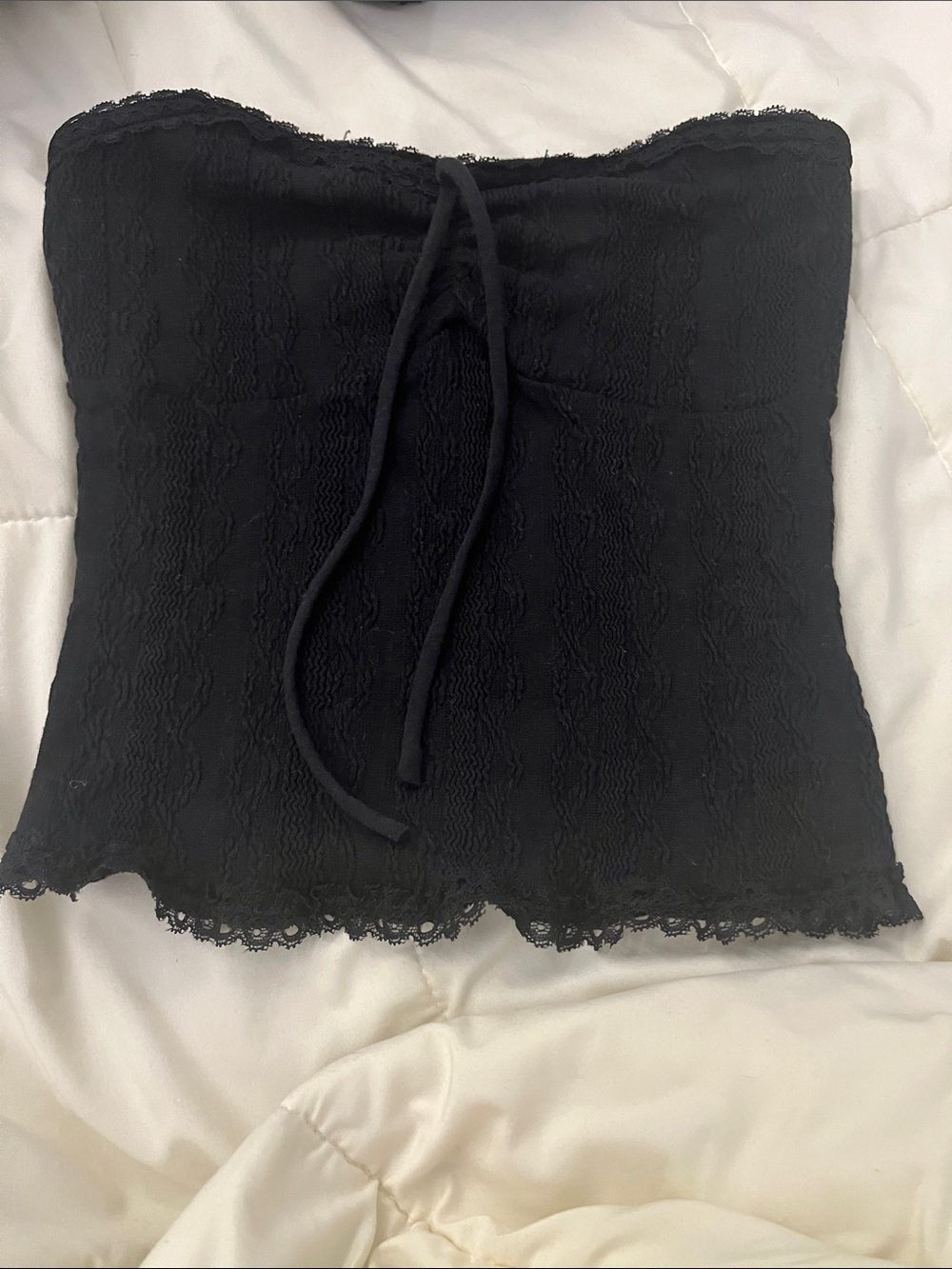 Aeropostale Black Lace Strapless Bandeau Tube Top